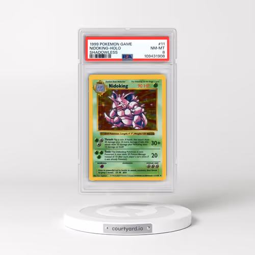 1999 Pokémon Game #11 Nidoking - Holo Shadowless (PSA 8 NM-MT)
