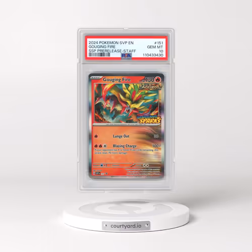 2024 Pokémon Svp EN-SV Black Star Promo #151 Gouging Fire - Surging Sparks Prerelease-Staff (PSA 10