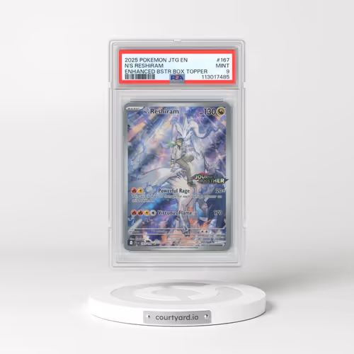 2025 Pokémon Jtg EN-Journey Together #167 N's Reshiram - Enhanced Booster Box Topper (PSA 9 MINT)