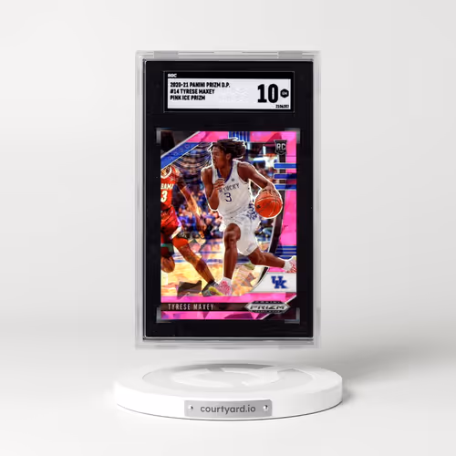 2020 Panini Prizm Draft Picks #14 Tyrese Maxey - Pink Ice Prizm (SGC 10 GEM MINT)