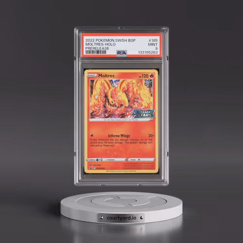 2022 Pokémon Swsh Black Star Promo #185 Moltres - Holo Prerelease (PSA 9 MINT)