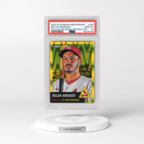 2022 Topps Chrome Platinum Anniversary #296 Nolan Arenado - Yellow Raywave Refractor (PSA 10 GEM MINT)