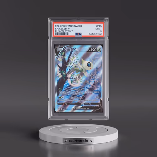 2021 Pokémon Sword & Shield Fusion Strike #245 Celebi V - Holo Full Art (PSA 9 MINT)