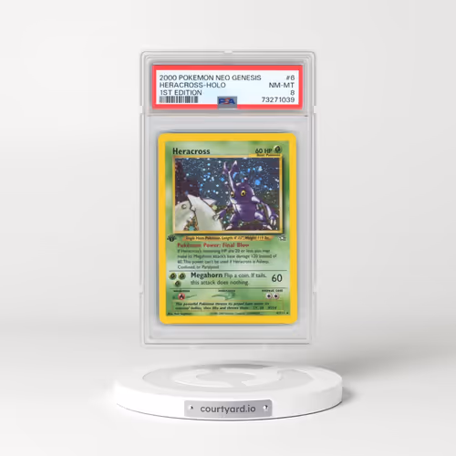 2000 Pokémon Neo Genesis #6 Heracross - 1st Edition Holo (PSA 8 NM-MT)