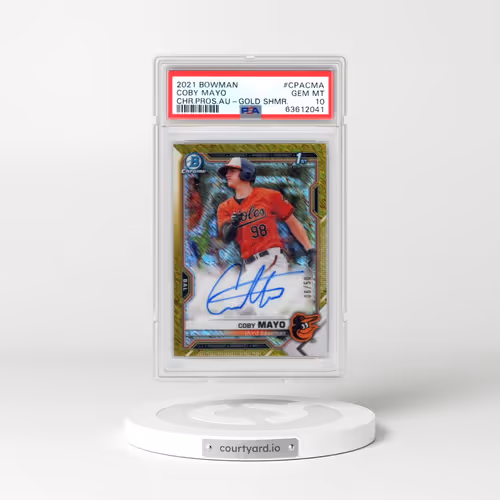 2021 Bowman Chrome Prospect Autographs #CPACMA Coby Mayo - Gold Shimmer Refractor (PSA 10 GEM MINT)