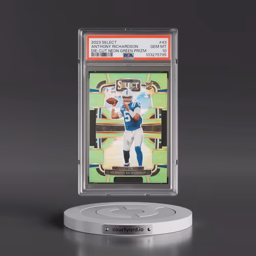 2023 Panini Select #43 Anthony Richardson - Die-Cut Neon Green Prizm (PSA 10 GEM MINT)