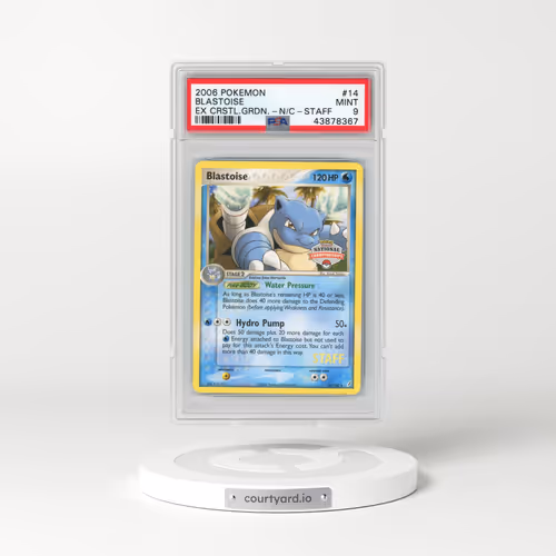 2006 Pokémon EX Crystal Guardians #14 Blastoise - 2007 National Championships-Staff (PSA 9 MINT)