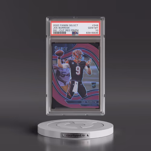 2020 Panini Select #346 Joe Burrow - Die-Cut Red Prizm (PSA 10 GEM MINT)