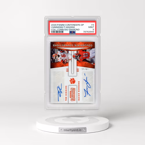 2020 Panini Contenders Draft Picks Collegiate Connections Signatures #4 Isaiah Simmons/Tee Higgins - Diamond (PSA 9 MINT)