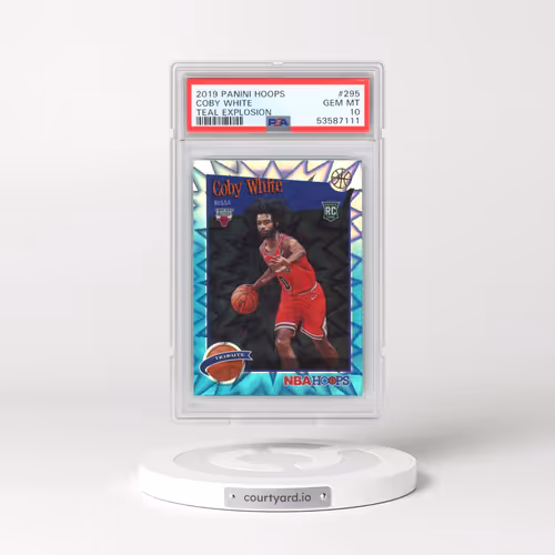 2019 Panini Hoops #295 Coby White - Teal Explosion (PSA 10 GEM MINT)