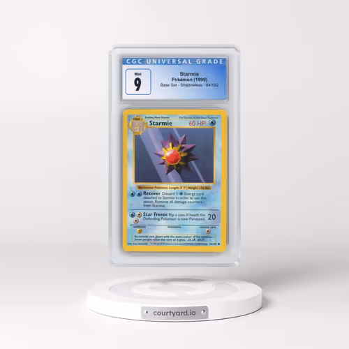 1999 Base Set #64/102 Starmie - Shadowless Shadowless (CGC 9 MINT)