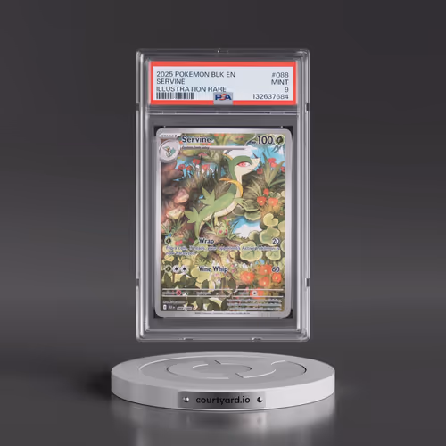 2025 Pokémon Blk EN-Black Bolt #088 Servine - Illustration Rare (PSA 9 MINT)