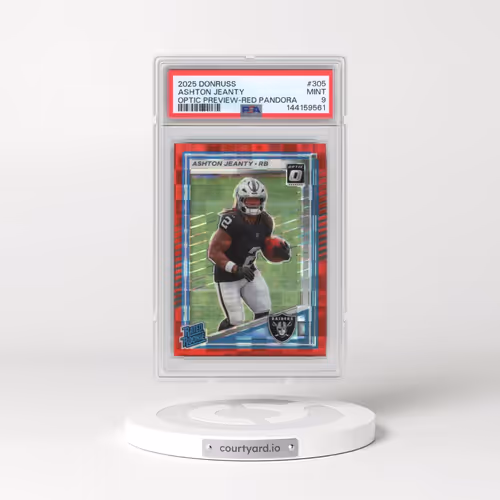 2025 Panini Donruss #305 Ashton Jeanty - Optic Preview-Red Pandora (PSA 9 MINT)