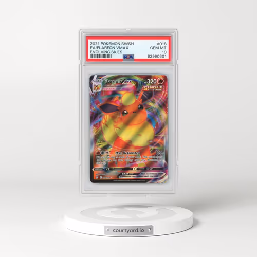2021 Pokémon Sword & Shield Evolving Skies #018 Flareon Vmax - Full Art (PSA 10 GEM MINT)