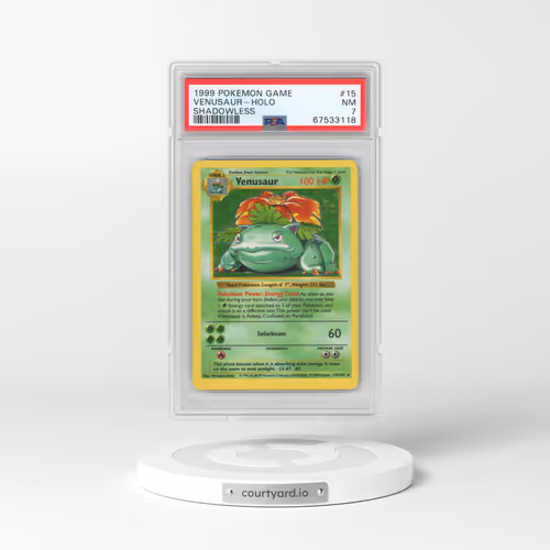 1999 Pokémon Game #15 Venusaur - Holo Shadowless (PSA 7 NM)