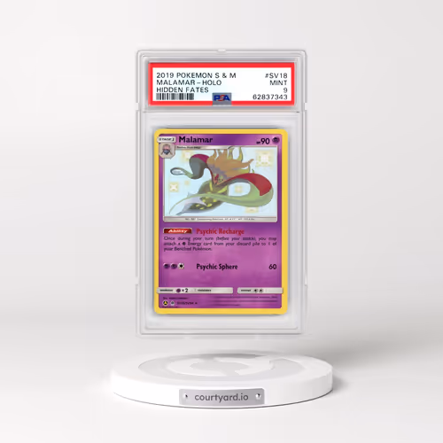 2019 Pokémon Sun & Moon Hidden Fates #SV18 Malamar - Holo (PSA 9 MINT)