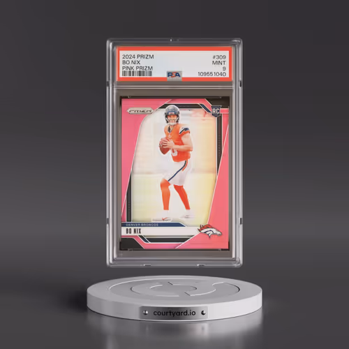 2024 Panini Prizm #309 Bo Nix - Pink Prizm (PSA 9 MINT)