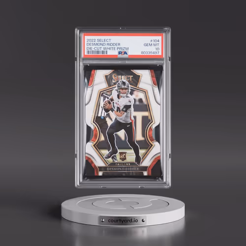 2022 Panini Select #104 Desmond Ridder - Die-Cut White Prizm (PSA 10 GEM MINT)