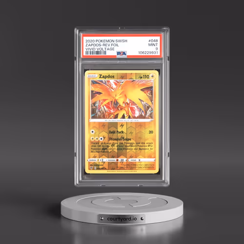 2020 Pokémon Sword & Shield Vivid Voltage #048 Zapdos - Reverse Foil (PSA 9 MINT)