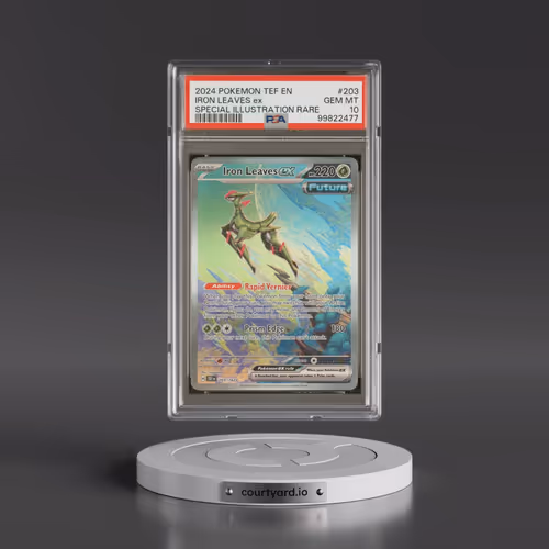 2024 Pokémon Tef EN-Temporal Forces #203 Iron Leaves EX - Holo Special Illustration Rare (PSA 10 GEM
