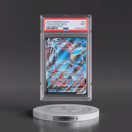 2021 Pokémon Sword & Shield Evolving Skies #041 Glaceon Vmax - Full Art (PSA 9 MINT)