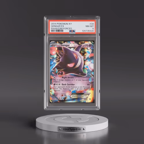 2014 Pokémon XY Phantom Forces #34 Gengar EX - Holo (PSA 8 NM-MT)