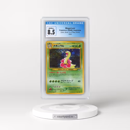 2000 Gold, Silver, to a New World #154 Meganium - With Rarity Symbol - Holo (CGC 8.5 NM-MT+)