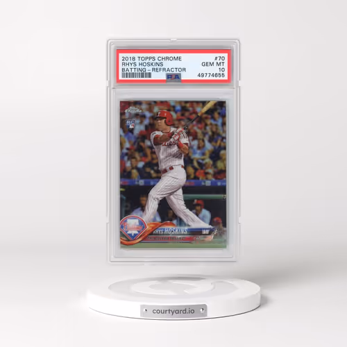 2018 Topps Chrome #70 Rhys Hoskins - Batting-Refractor (PSA 10 GEM MINT)