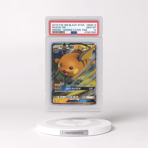 2019 Pokémon SM Black Star Promo #SM213 Raichu GX - Holo Hidden Fates Tins (PSA 10 GEM MINT)