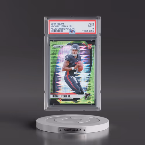 2024 Panini Prizm #378 Michael Penix Jr. - Neon Green Pulsar (PSA 9 MINT)