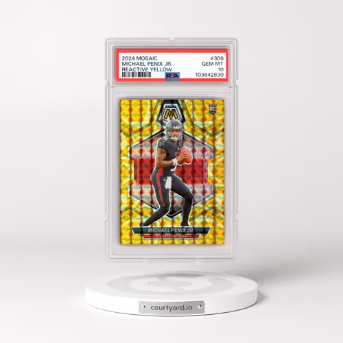 2024 Panini Mosaic #308 Michael Penix Jr. - Reactive Yellow (PSA 10 GEM MINT)