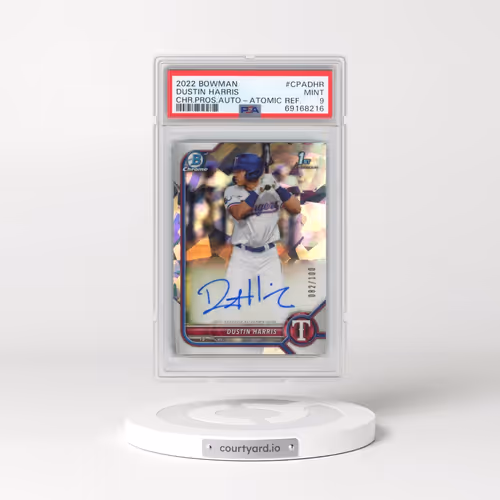 2022 Bowman Chrome Prospect Autographs #CPADHR Dustin Harris - Atomic Refractor (PSA 9 MINT)