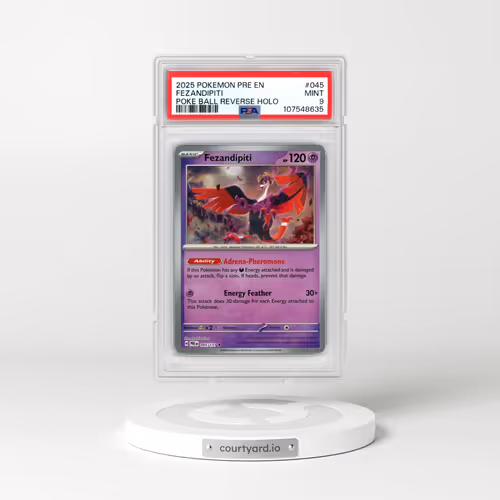 2025 Pokémon Pre EN-Prismatic Evolutions #045 Fezandipiti - Reverse Holo Poke Ball (PSA 9 MINT)