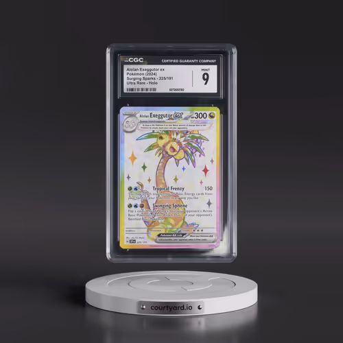 2024 Pokémon Ssp EN-Surging Sparks #225 Alolan Exeggutor EX - Holo Ultra Rare (CGC 9 MINT)