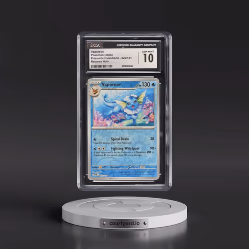 2025 Prismatic Evolutions - PRE EN #022/131 Vaporeon - Reverse Holo (CGC 10 GEM MINT)