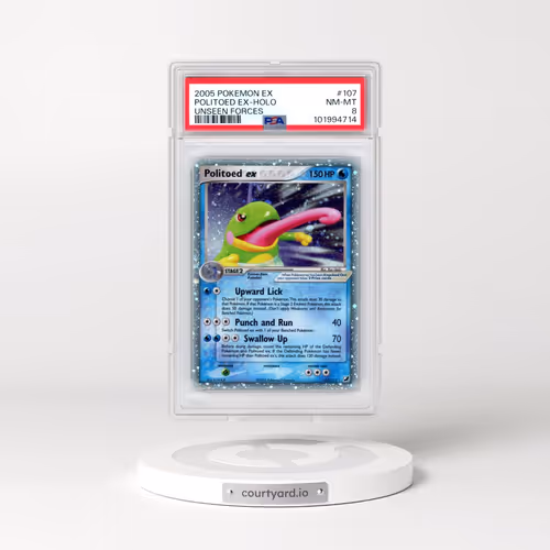 2005 Pokémon EX Unseen Forces #107 Politoed EX - Holo Holo (PSA 8 NM-MT)