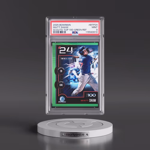 2025 Bowman Scouts' Top 100 #BTP24 Matt Shaw - Green Refractor (PSA 9 MINT)