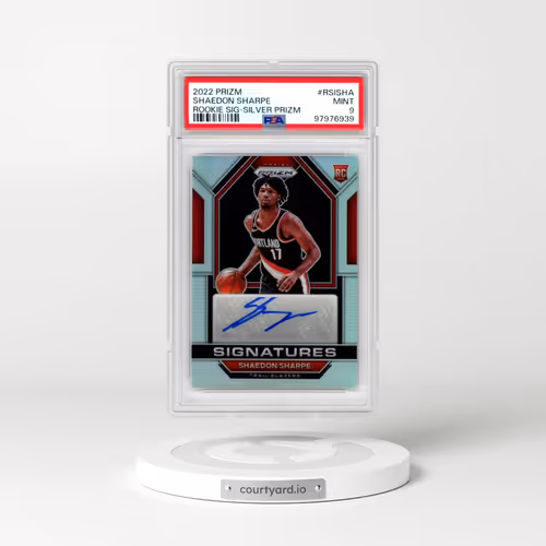 2022 Panini Prizm Rookie Signatures #RSISHA Shaedon Sharpe - Silver Prizm (PSA 9 MINT)