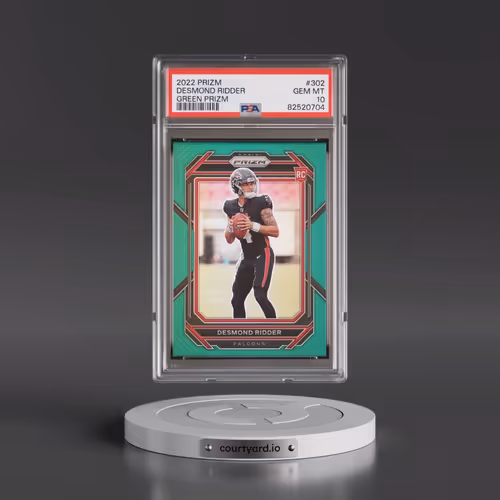 2022 Panini Prizm #302 Desmond Ridder - Green Prizm (PSA 10 GEM MINT)