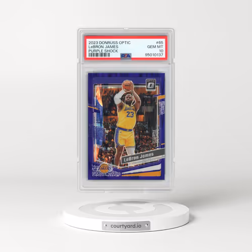 2023 Panini Donruss Optic #65 LeBron James - Purple Shock (PSA 10 GEM MINT)
