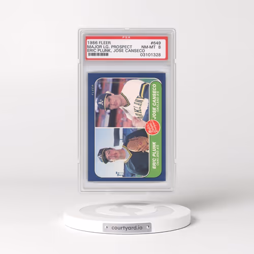 1986 Fleer #649 Major League Pros. - E.Plunk/J.Canseco (PSA 8 NM-MT)