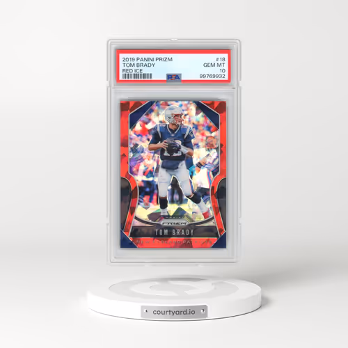 2019 Panini Prizm #18 Tom Brady - Red Ice (PSA 10 GEM MINT)