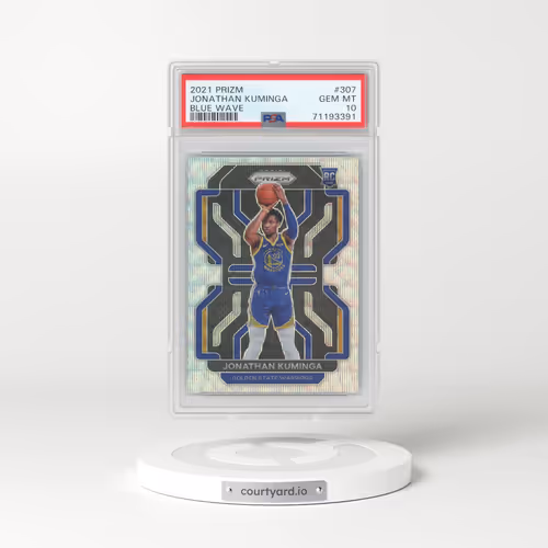 2021 Panini Prizm #307 Jonathan Kuminga - Blue Wave (PSA 10 GEM MINT)