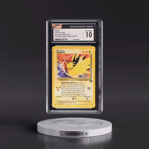 1999 Black Star Promos #23 Zapdos - The Power of One Error Illustrator - Aoki (CGC 10 GEM MINT)