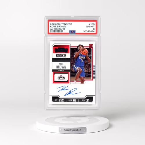 2023 Panini Contenders #130 Kobe Brown - Autograph (PSA 8 NM-MT)