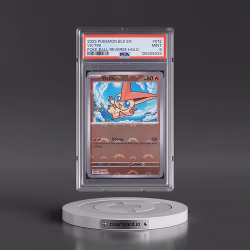 2025 Pokémon Blk EN-Black Bolt #012 Victini - Reverse Holo Poke Ball (PSA 9 MINT)