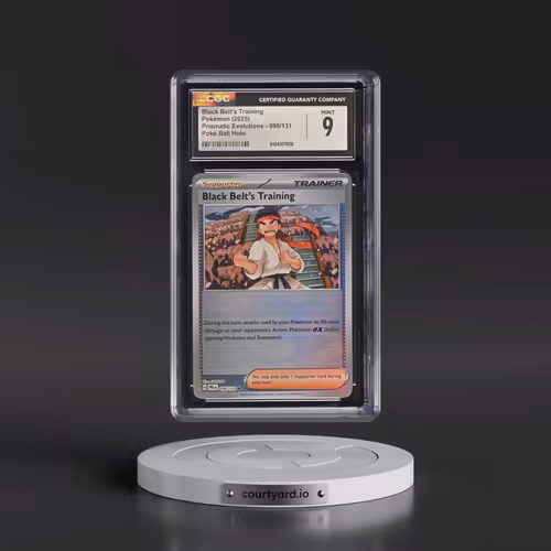 2024 Prismatic Evolutions - PRE EN #098/131 Black Belt's Training - Poké Ball Holo (CGC 9 MINT)