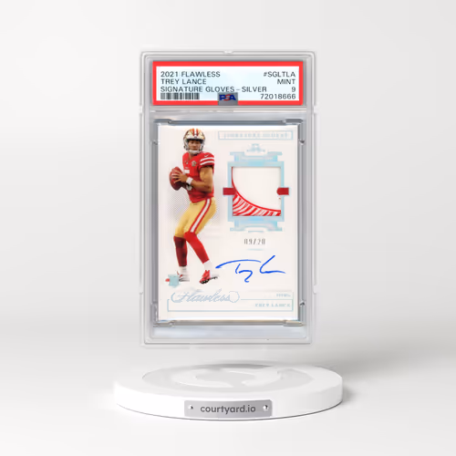 2021 Panini Flawless Signature Gloves #SGLTLA Trey Lance - Silver (PSA 9 MINT)