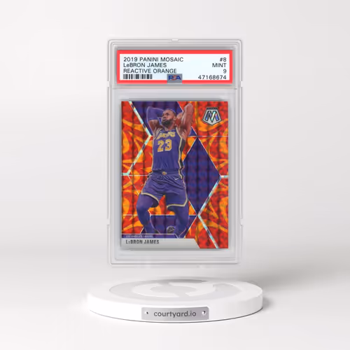 2019 Panini Mosaic #8 LeBron James - Reactive Orange (PSA 9 MINT)