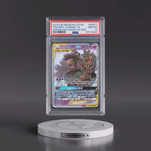 2019 Pokémon SM Black Star Promo #SM217 Trevenant & Dusknoir GX - Holo Pale Moon-GX Box (PSA 10 GEM